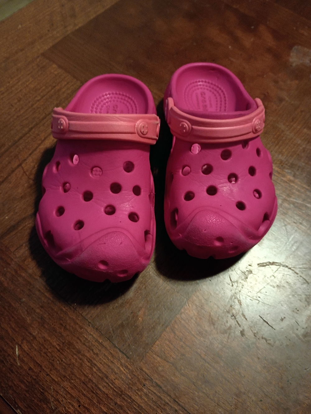 CROCS Kids Hot Pink Slip-On Clogs with Back Strap